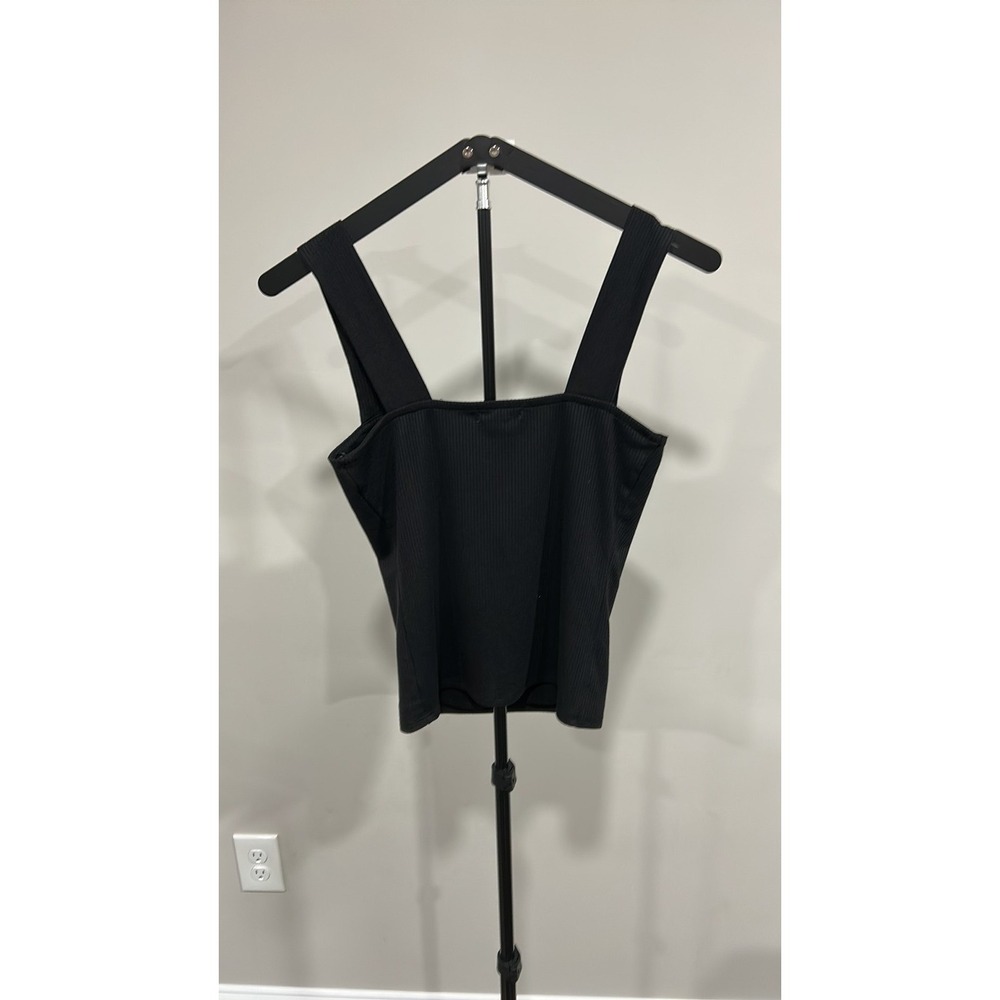 Nine Britton Gwendolyn Black Ribbed Cropped Knit Top Stitch Fix Exclusive S - Picture 2 of 3